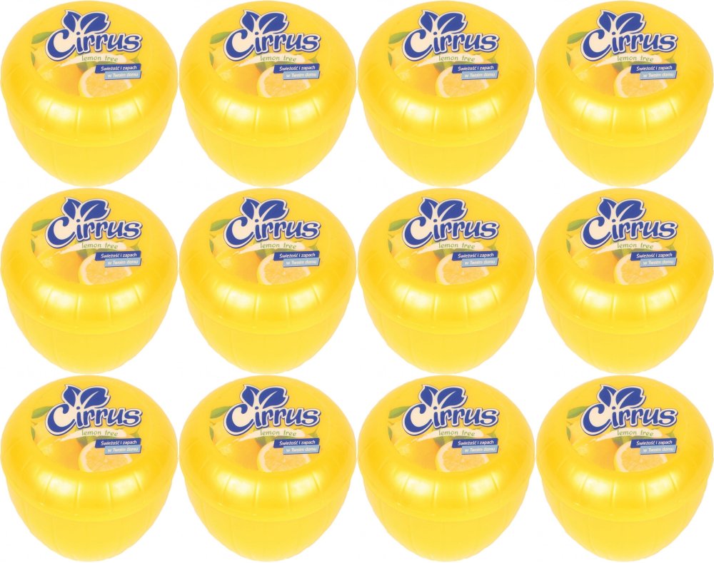 12x Odświeżacz powietrza Cirrus tulipan, lemon tree, żel, 150g