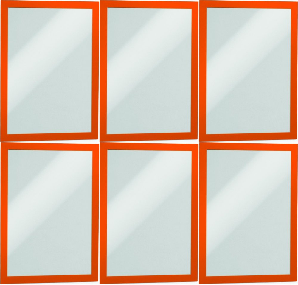 3x Ramka magnetyczna Durable Duraframe, samoprzylepna, A4, 2 sztuki, pomarańczowy