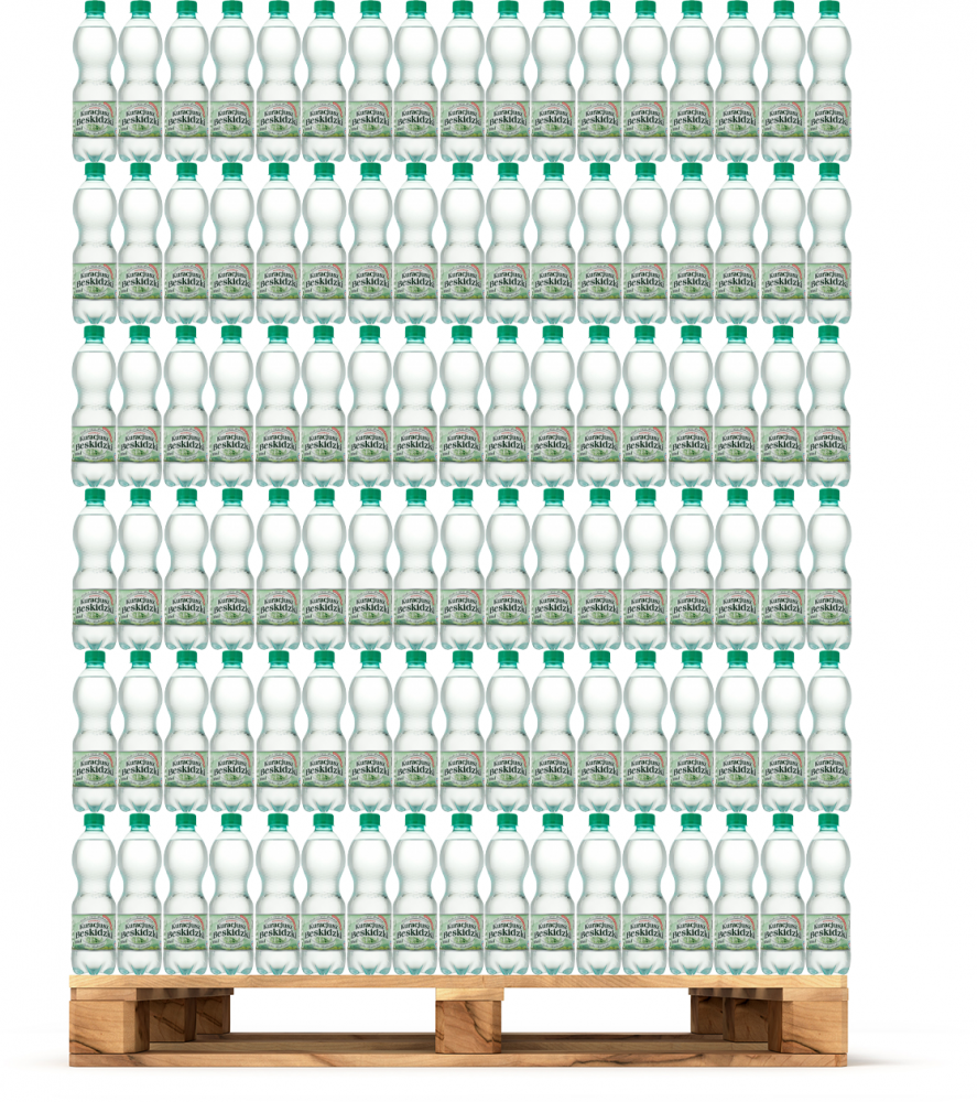 1368x Woda gazowana Kuracjusz Beskidzki, 0.5l, butelka PET BEZ KAUCJI - paleta