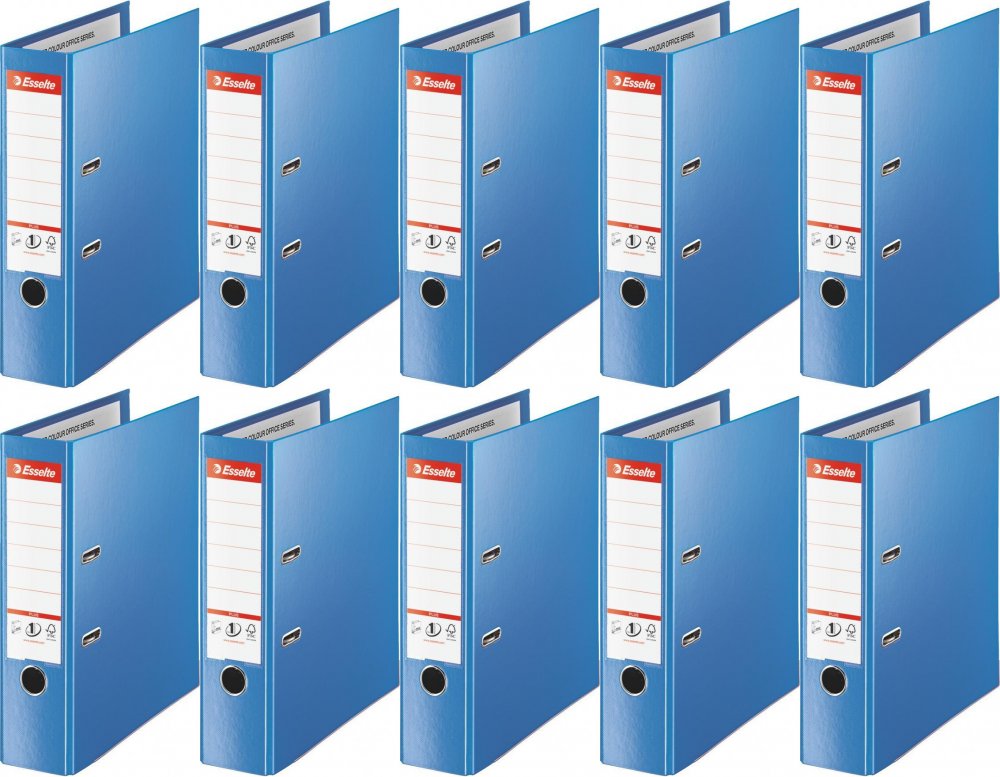10x Segregator A4 Esselte No.1 Vivida Plus, 80mm, do 600 kartek niebieski