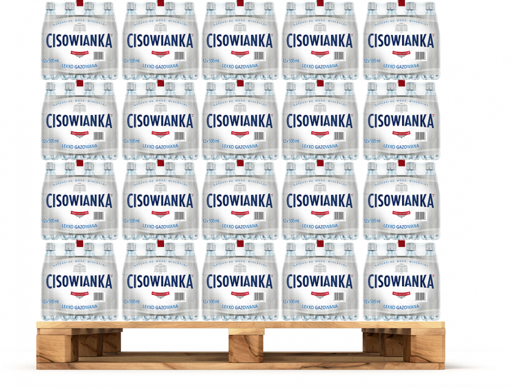 600x Woda lekko gazowana Cisowianka, 0.5l, butelka PET