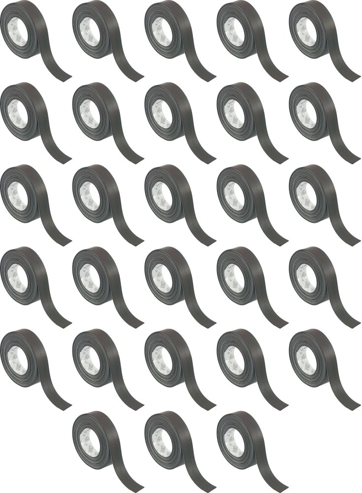 28x Taśma magnetyczna z klejem, 0.4mm x 15mm, 1m, czarny