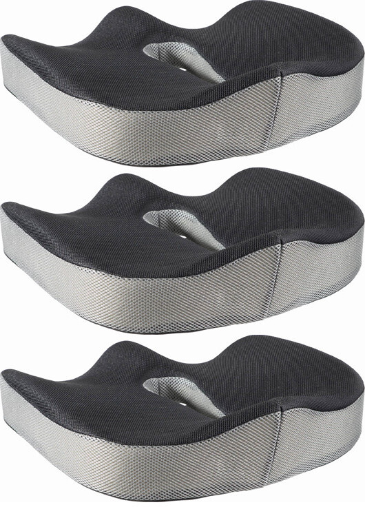 3x Poduszka ortopedyczna na krzesło Powerton WPEUS1, czarny