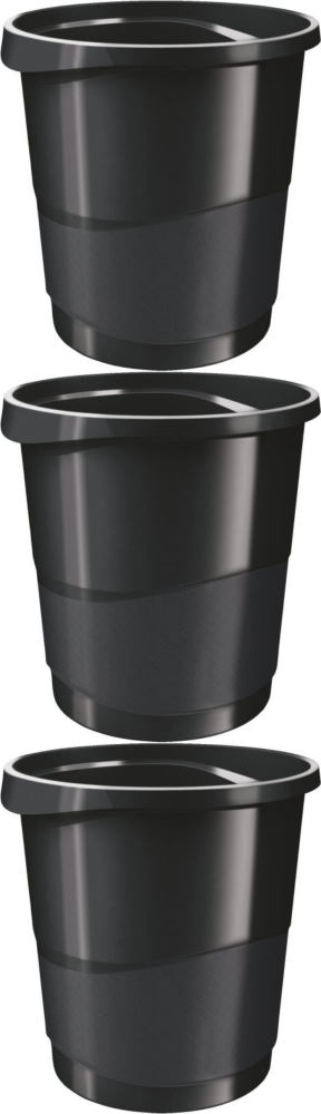 3x Kosz na śmieci Esselte Europost Vivida, 14l, czarny