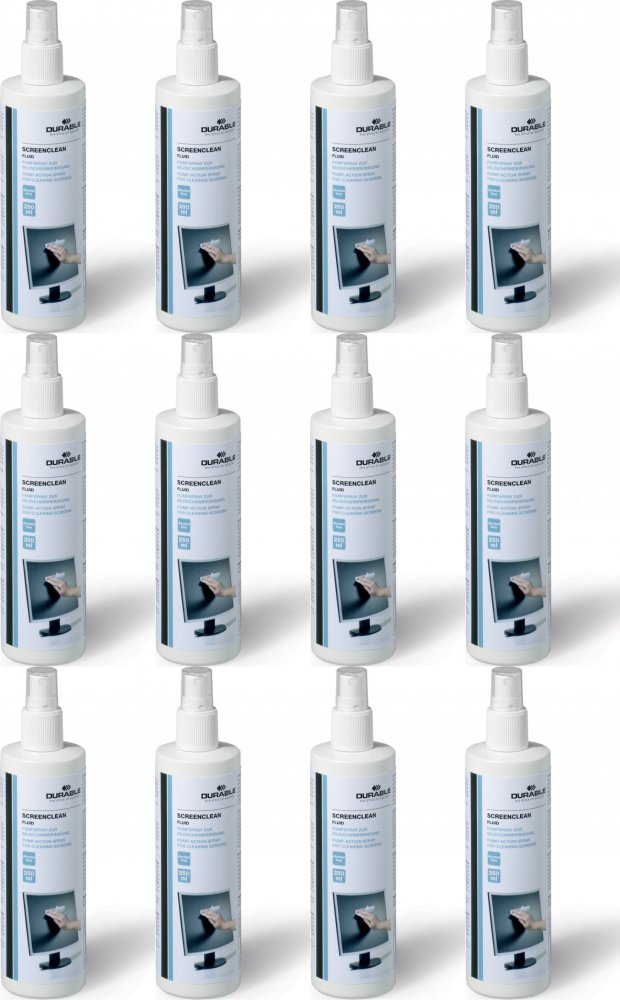 12x Płyn do czyszczenia monitorów Durable Screenclean, 250ml