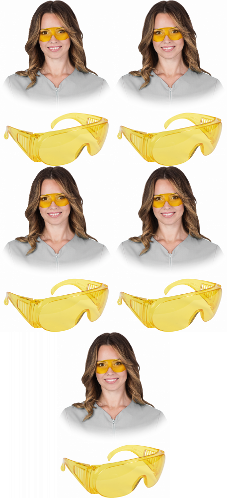 5x Okulary ochronne Reis Gog-Ice-Light, przeciwodpryskowe, żółty