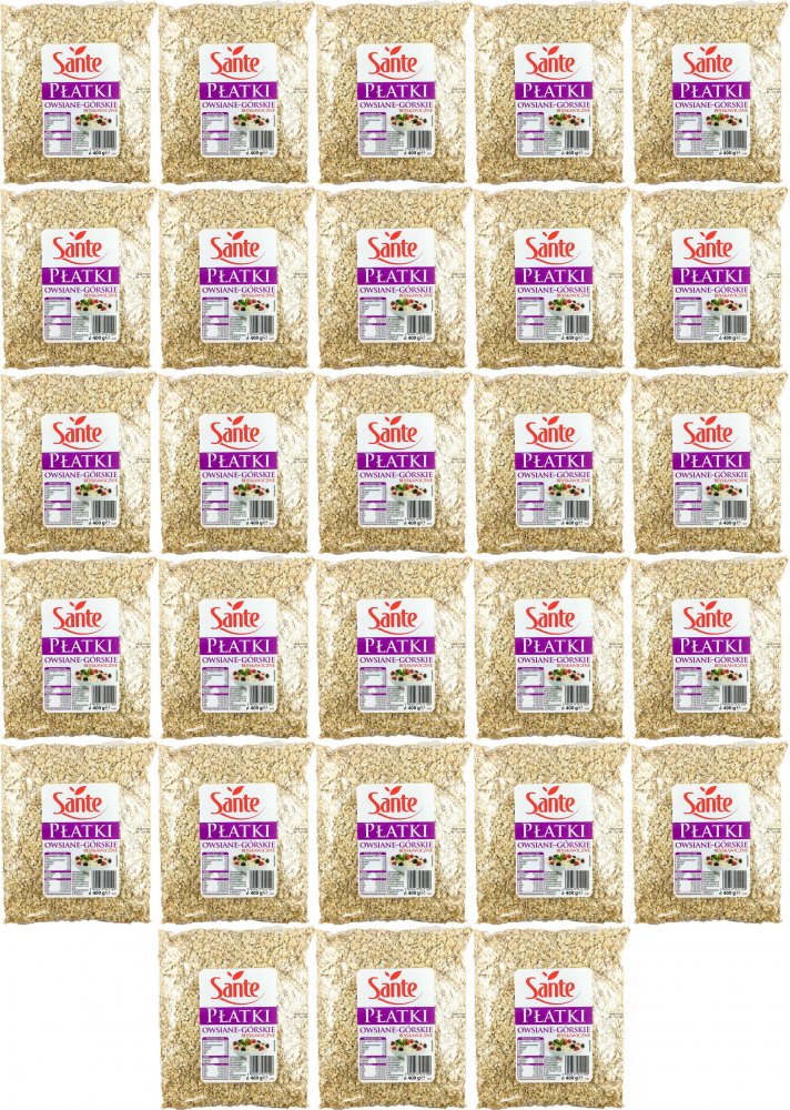 28x Płatki owsiane Sante, górskie, błyskawiczne, 400g