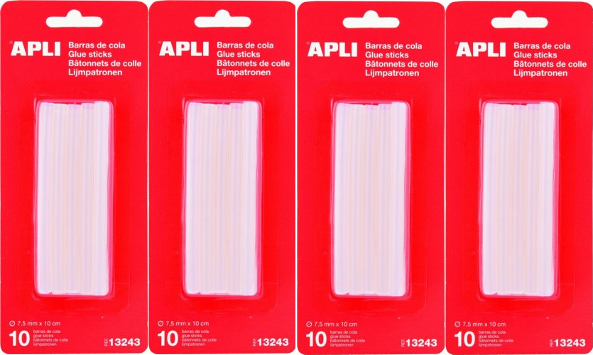 4x Klej termotopliwy APLI, 10 sztuk, bezbarwny