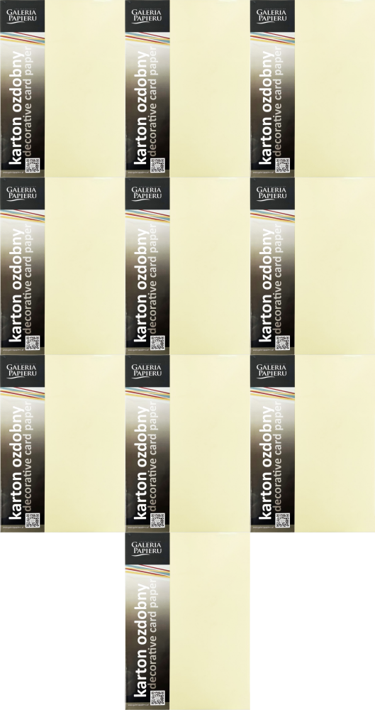 10x Karton ozdobny Galeria Papieru, płótno, A4, 240g/m2, 20 arkuszy, kremowy