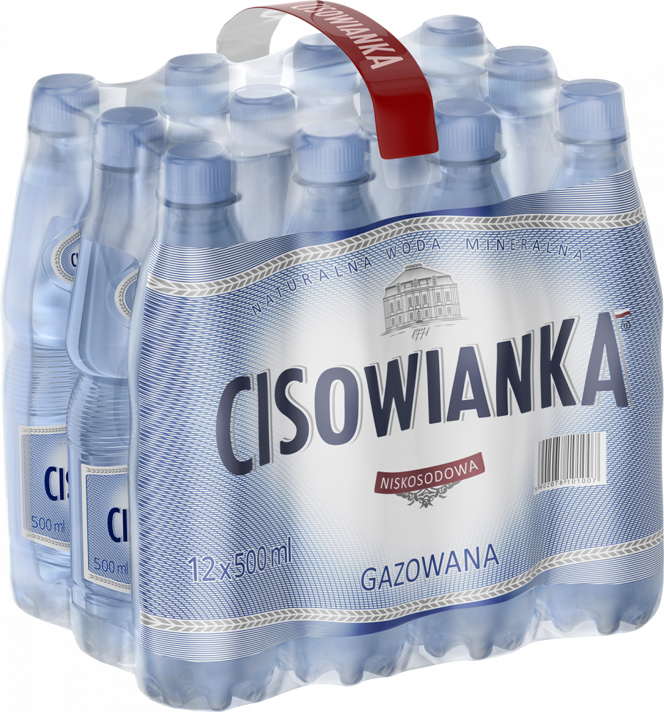 12x Woda gazowana Cisowianka, 0.5l, butelka PET