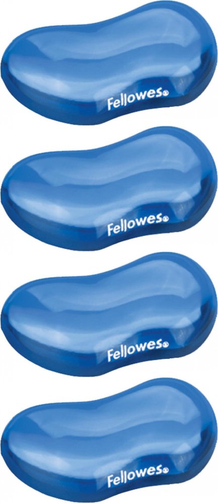 4x Podkładka żelowa pod nadgarstek Fellowes Crystal, 122x18x88 mm, niebieski