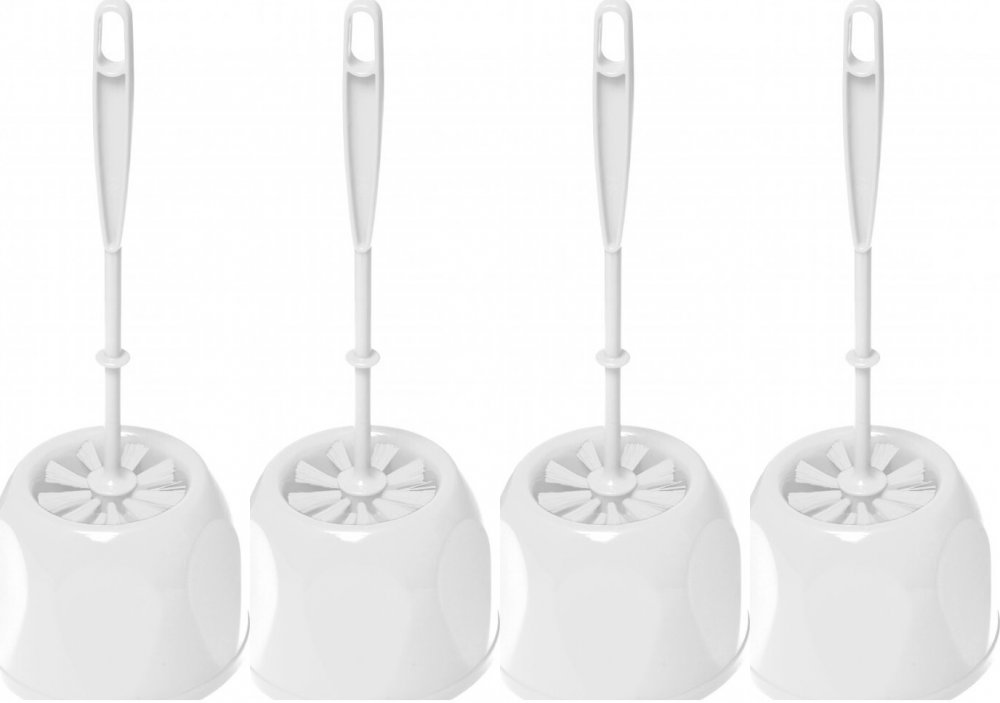 4x Szczotka do toalety York Midi, z podstawką, biały
