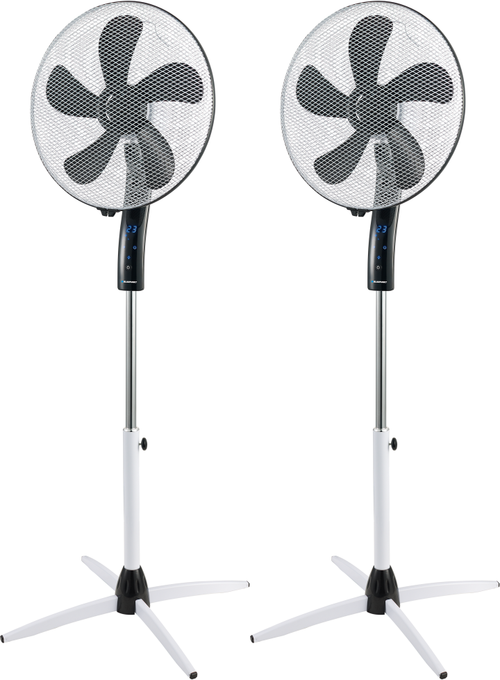 2x Wentylator stojący Blaupunkt ASF701, z wyświetlaczem, średnica 40cm, biało-czarny
