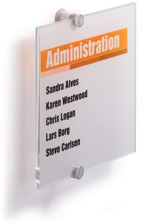 Tabliczka przydrzwiowa Durable Crystal Sign, pozioma, 210x210mm, przezroczysty