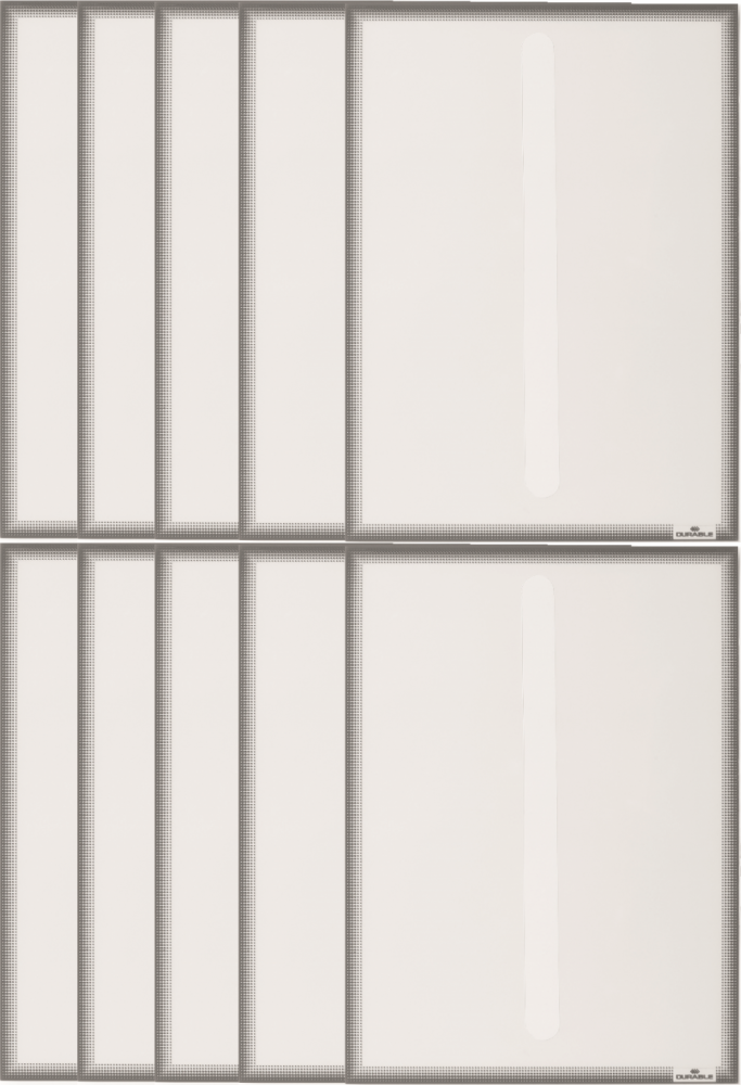 2x Ramka elektrostatyczna Durable, na szyby, A4, 5 sztuk, szary