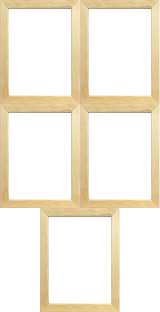 5x Ramka drewniana Raw-West, A4, 21x29.7cm, naturalny