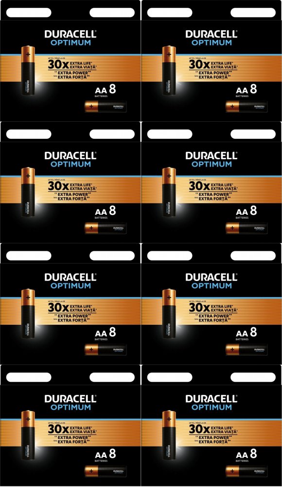 8x Bateria alkaliczna Duracell Optimum, AA, 8 sztuk