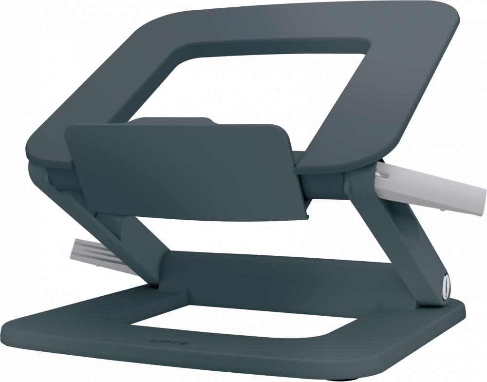 Podstawka pod laptopa Leitz Ergo, 80% plastiku z recyklingu, 258x45x253mm, ciemnoszary