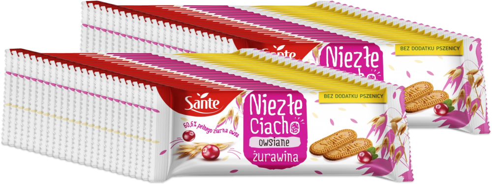 40x Ciastka owsiane Sante, żurawinowy, 30g