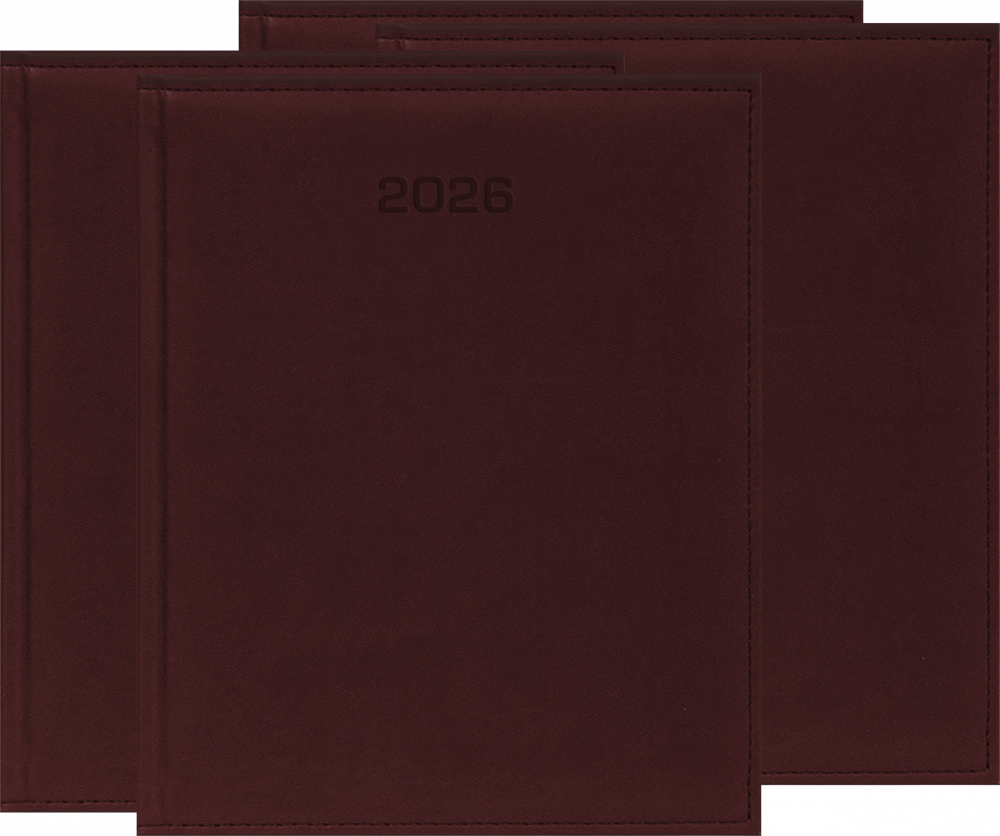 4x Kalendarz książkowy 2026, Udziałowiec, Vivella, A4, tygodniowy, bordowy D