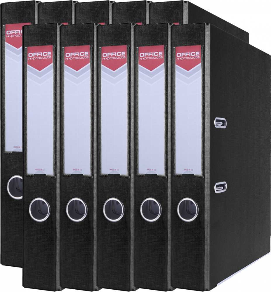 10x Segregator A4 Office Products Officer, z szyną, 55mm, czarny