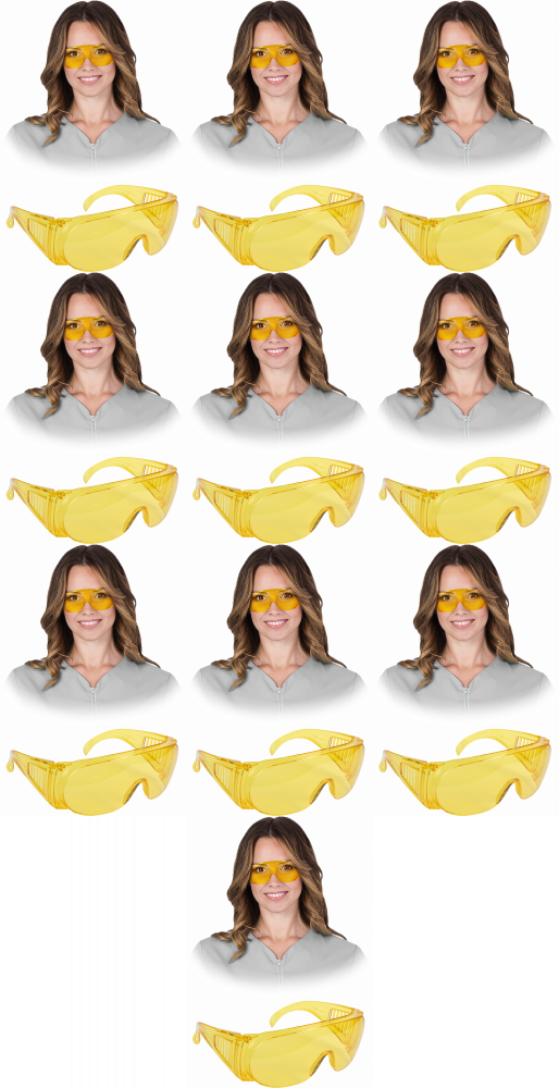10x Okulary ochronne Reis Gog-Ice-Light, przeciwodpryskowe, żółty