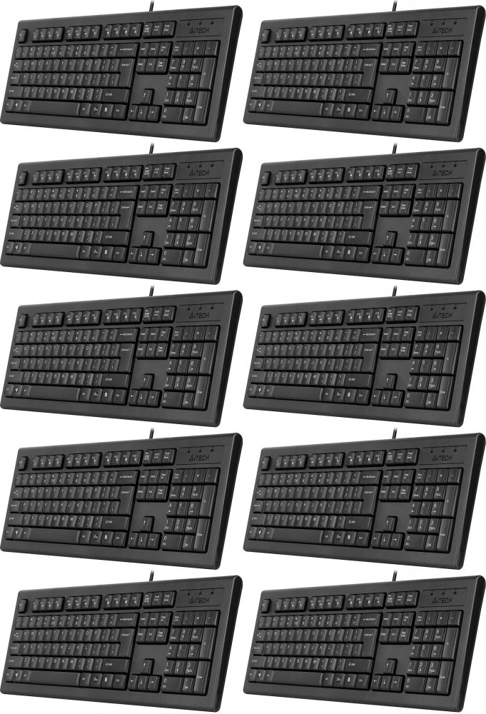 10x Klawiatura przewodowa A4Tech KR-85, czarny