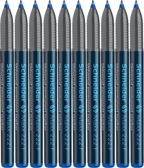 10x Foliopis permanentny Schneider Maxx 222, F, 0.7 mm, niebieski