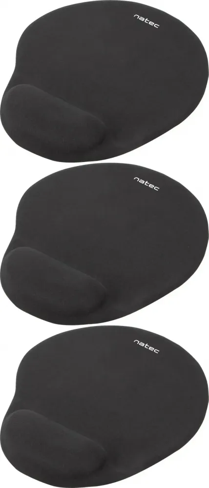 3x Podkładka żelowa pod mysz Natec Marmot, 240x212x21mm, czarny