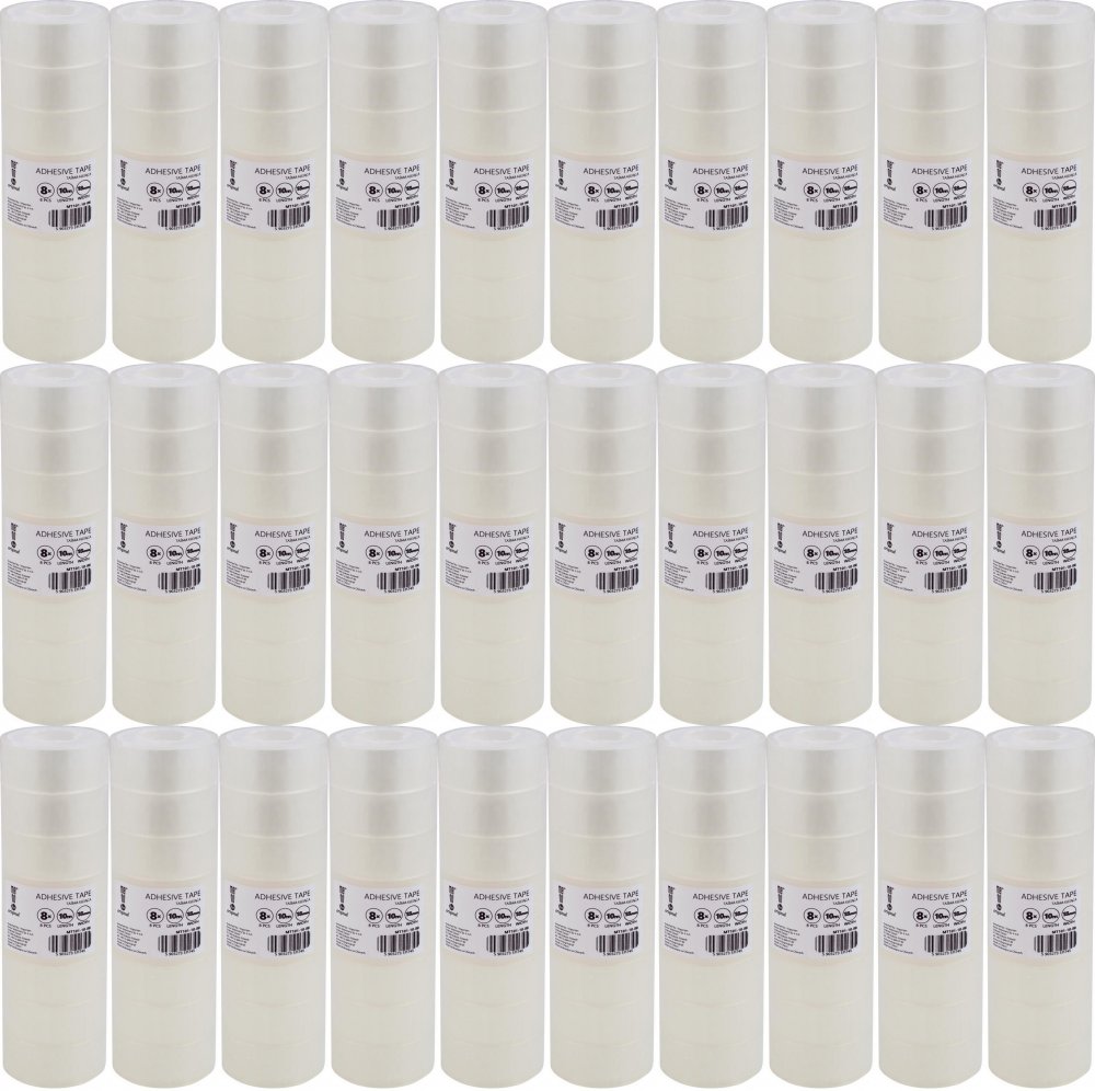 30x Taśma klejąca MemoBe 18mmx10m, 8 sztuk, przezroczysty