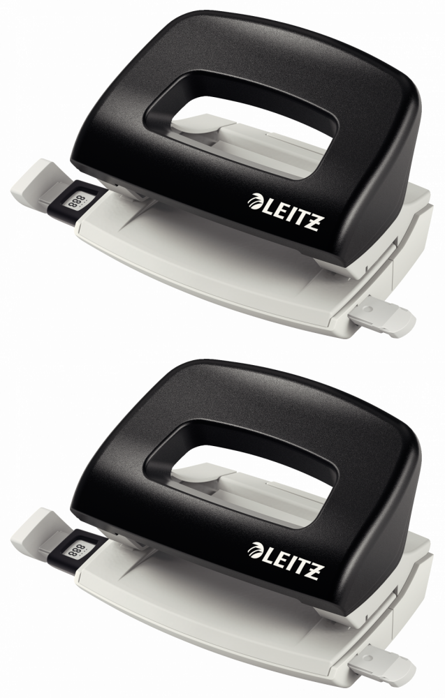 2x Dziurkacz mały Leitz 5058, do 10 kartek, czarny