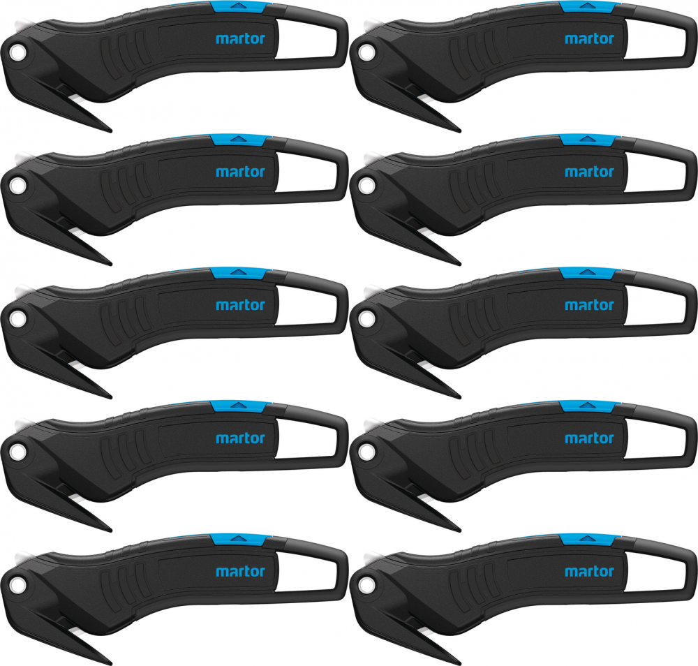 10x Nóż bezpieczny Martor Secumax 320, z wymiennym ostrzem, czarny