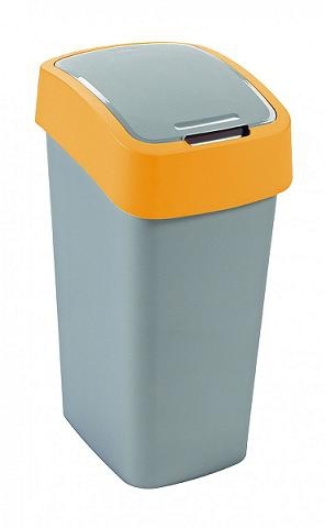 Kosz na śmieci Curver Flip Bin, 45l, srebrno-pomarańczowy