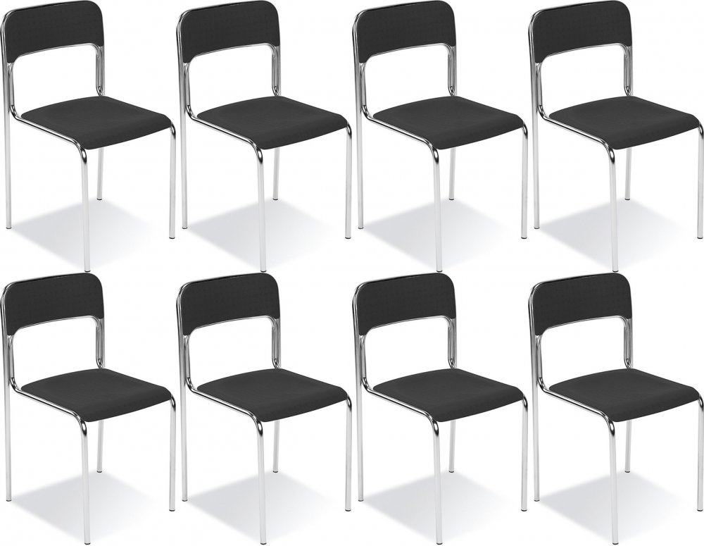 8x Krzesło biurowe Nowy Styl Cortina K02, czarny