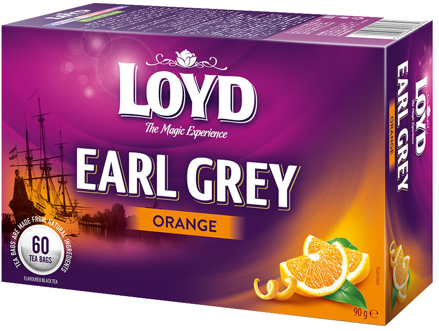 Herbata Earl Grey w torebkach Loyd Orange, pomarańcza, 60 sztuk x 1.5g
