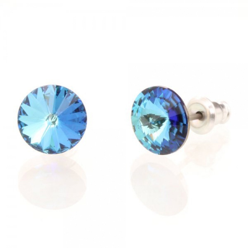Kolczyki sztyfty Swarovski, 1 para, niebieski