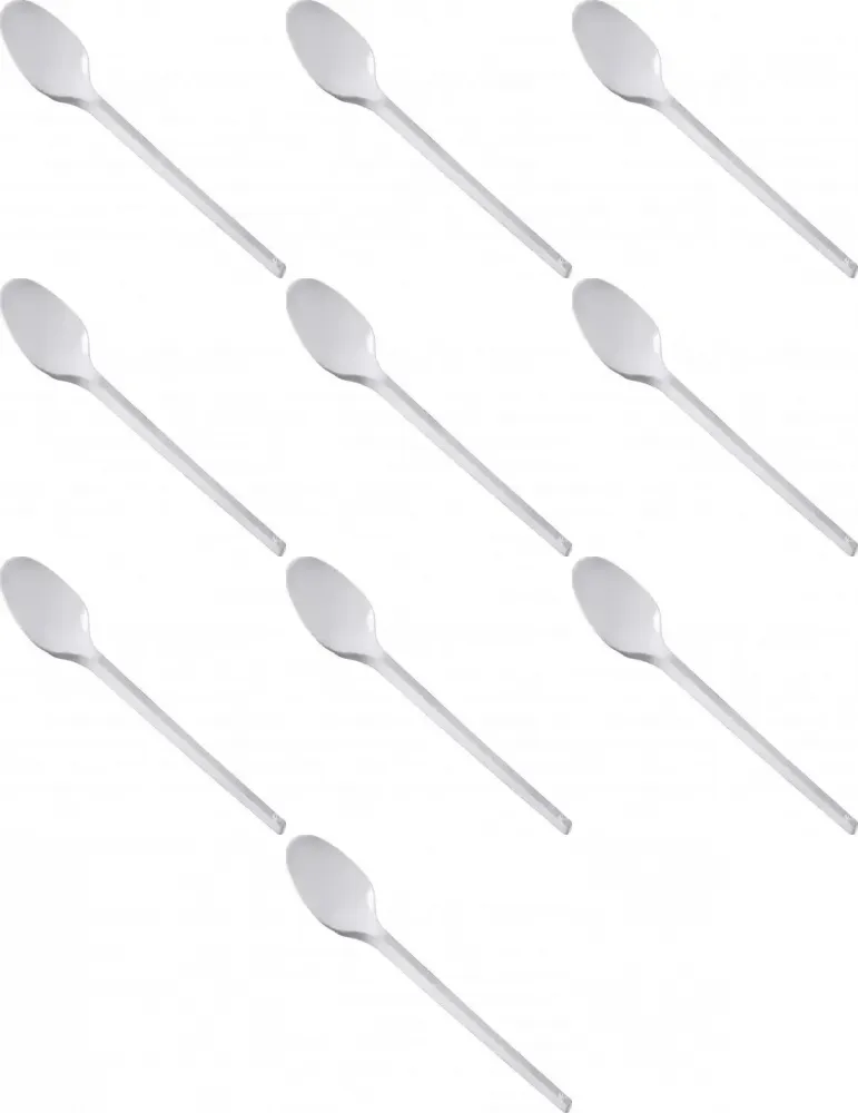 10x Łyżeczki wielorazowe Bittner premium, 13cm, plastik, 100 sztuk, biały