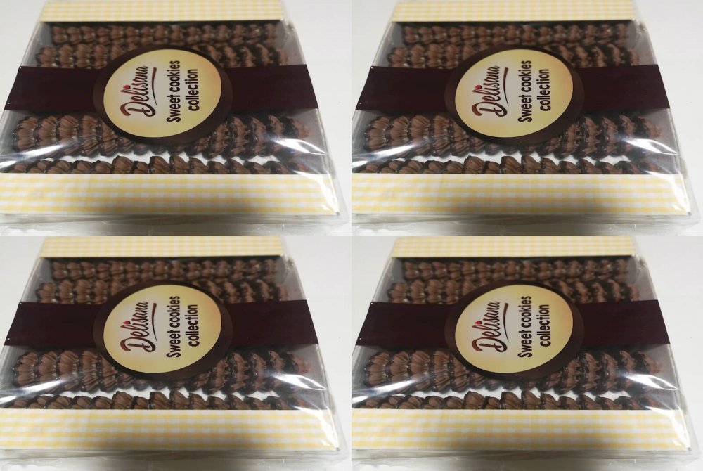 4x Ciastka kakaowe Delisana Kubanka, z kremem o smaku kokosowym, 1kg