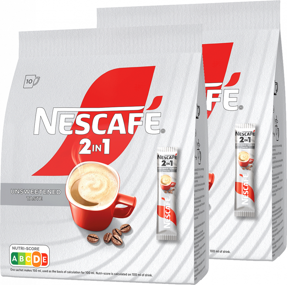 2x Kawa rozpuszczalna w saszetkach Nescafé 2w1, 10 sztuk x 8g