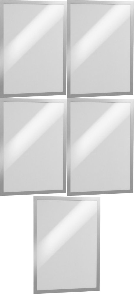 5x Ramka magnetyczna Durable Duraframe, samoprzylepna, A3, 2 sztuki, srebrny