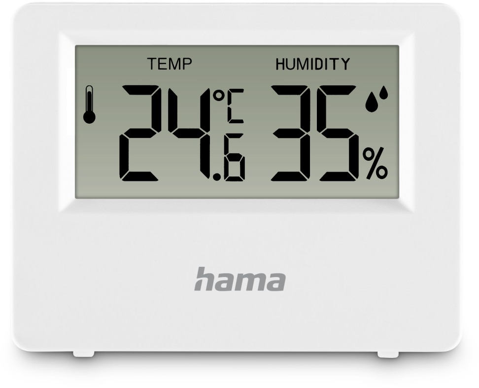 Termometr z higrometrem Hama Ebro, cyfrowy, do wnętrz i na zewnątrz, biały