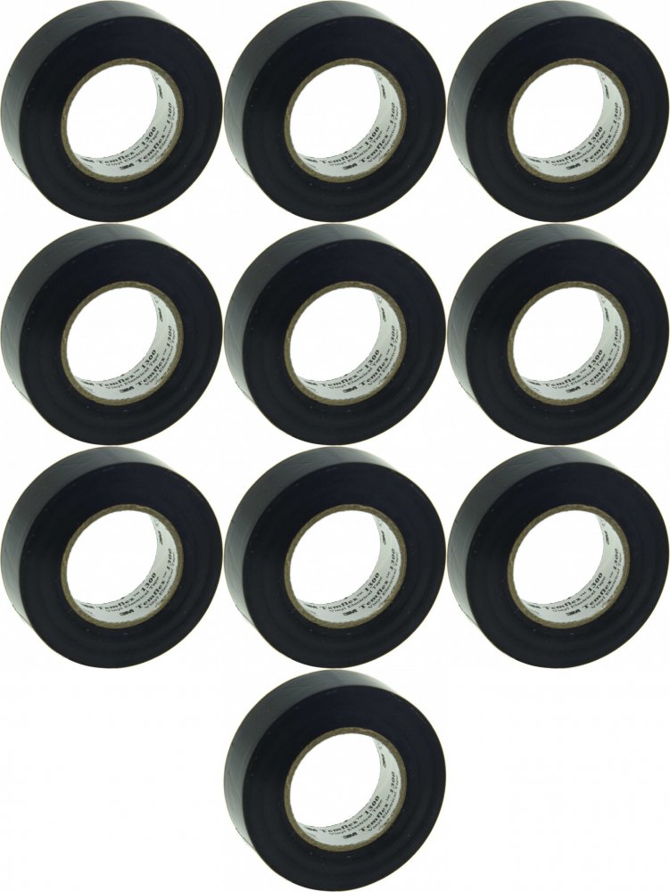 10x Taśma izolacyjna 3M Temflex 1300, PVC, DE272962783, 19mm x 20m, czarny