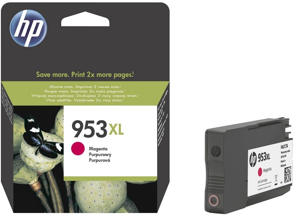 Tusz HP 953XL (F6U17AE), 1600 stron, magenta (purpurowy)