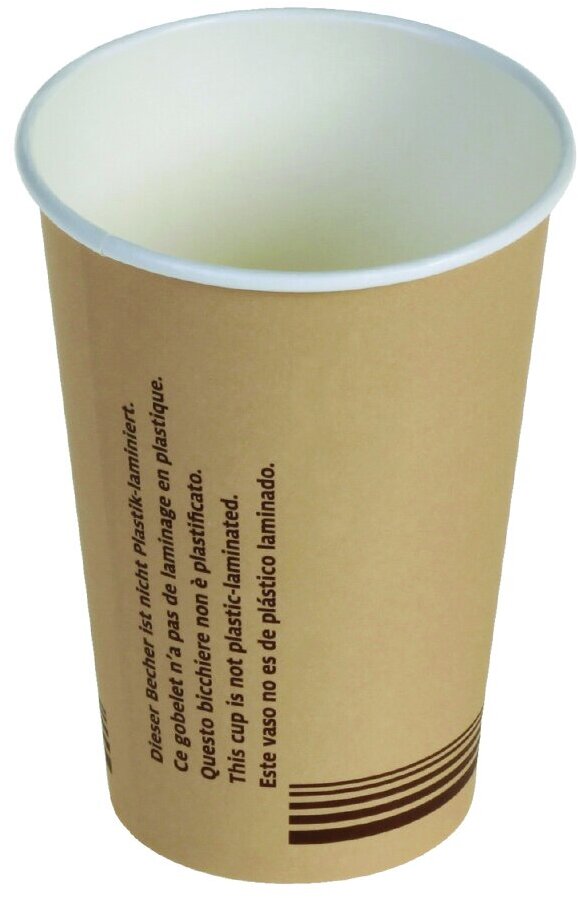 Kubki jednorazowe Packman, 200 ml, papier, 50 sztuk, brązowy