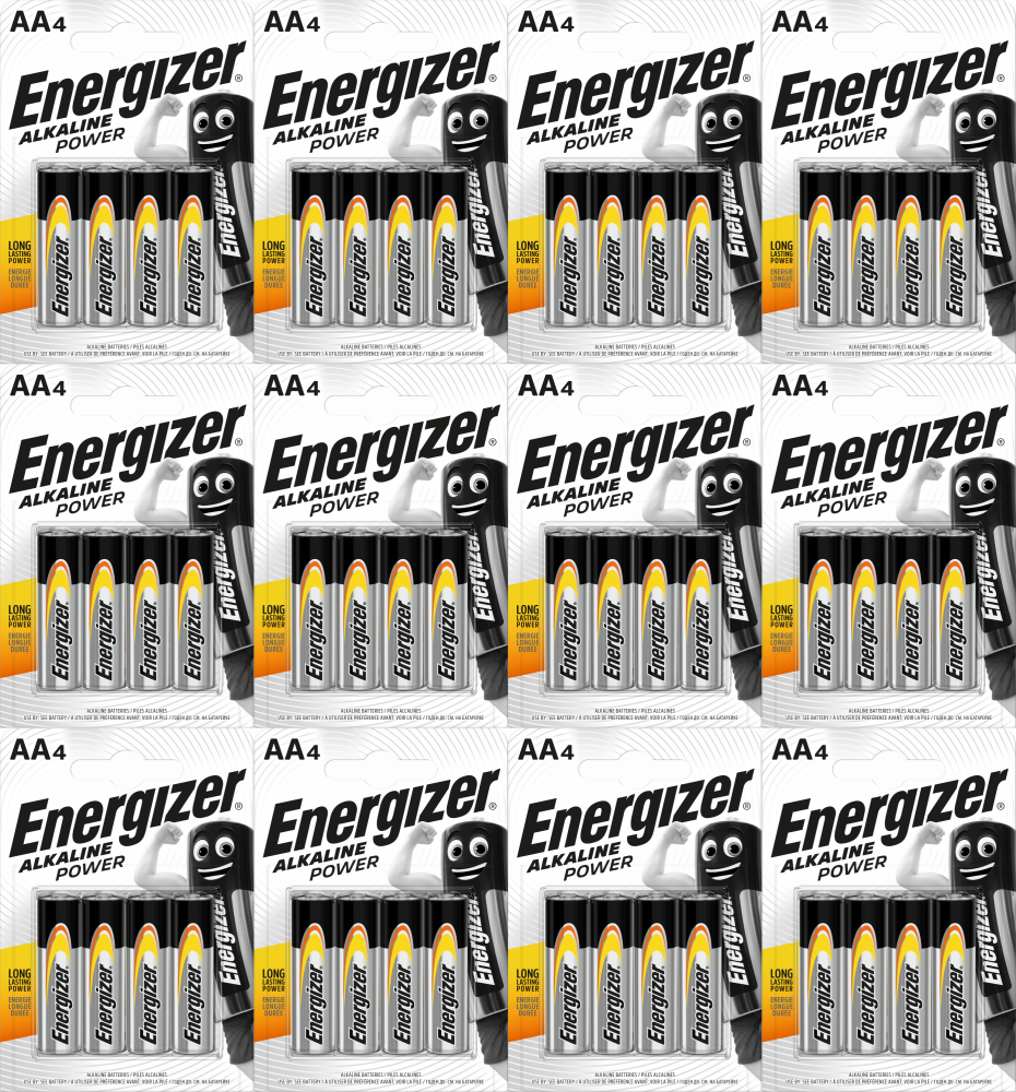 12x Bateria alkaliczna Energizer, AA, 1.5V, LR6, 4 sztuki
