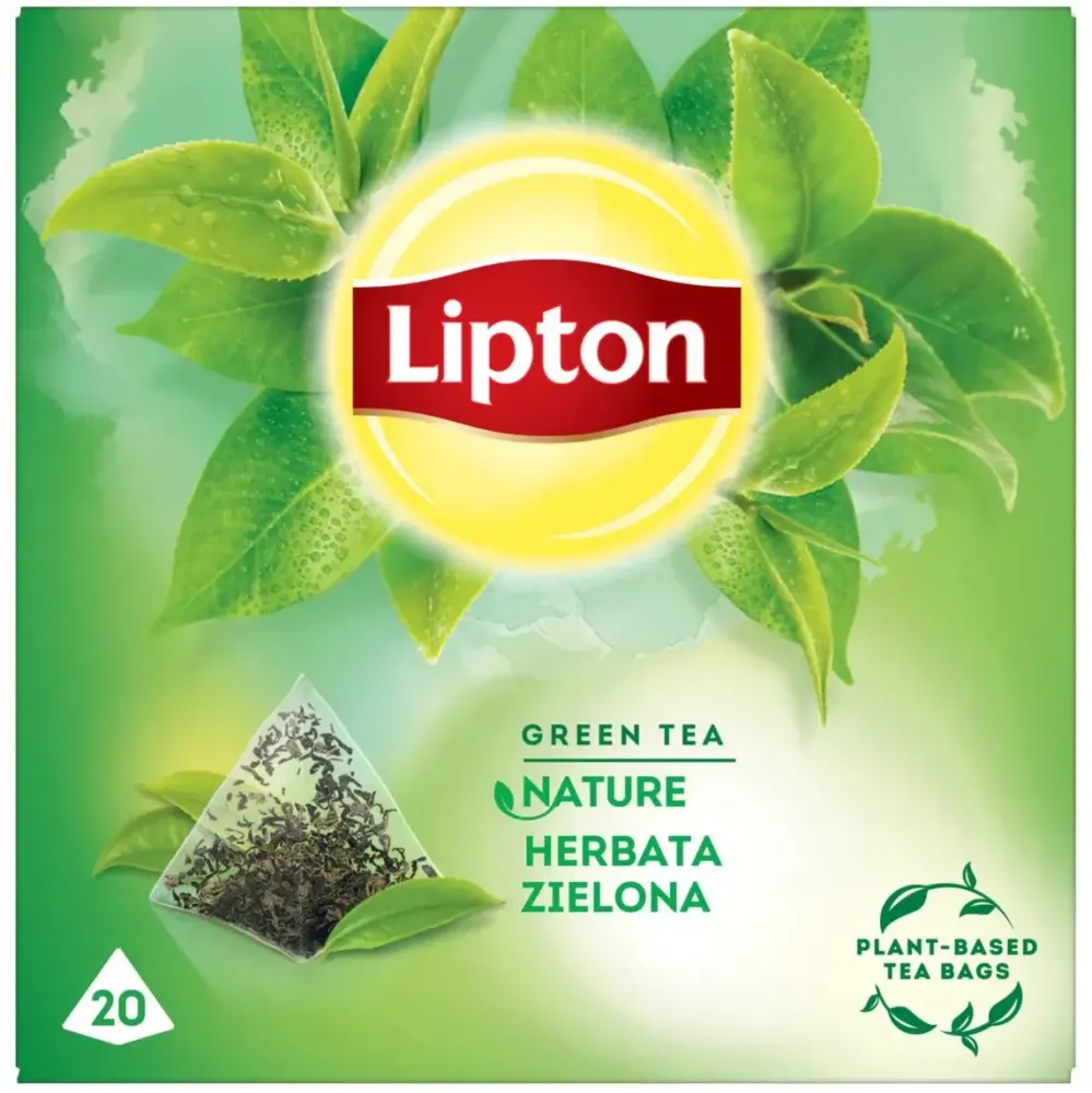 Herbata zielona w piramidkach Lipton Green Tea Nature, 20 sztuk x 1.5g
