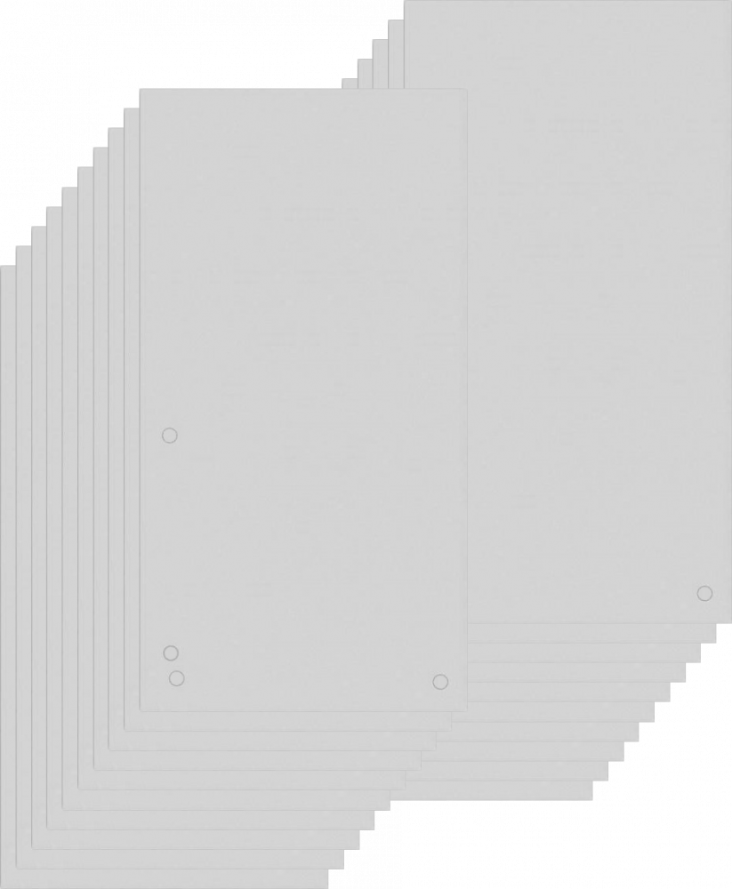 20x Przekładki do segregatora Donau, kartonowe, 1/3 A4, 100 kart, szary