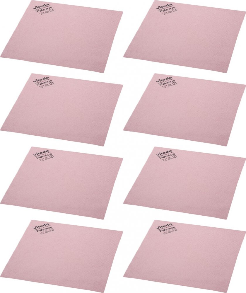 8x Ścierka Vileda Professional PVA micro, mikrowłókna PVA, 35x38cm, 1 sztuka, czerwony