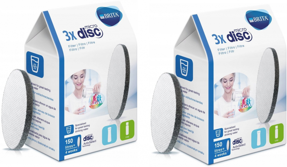 2x Dysk filtrujący Brita MicroDisc, do butelki filtrującej Fill&Go, 3 sztuki