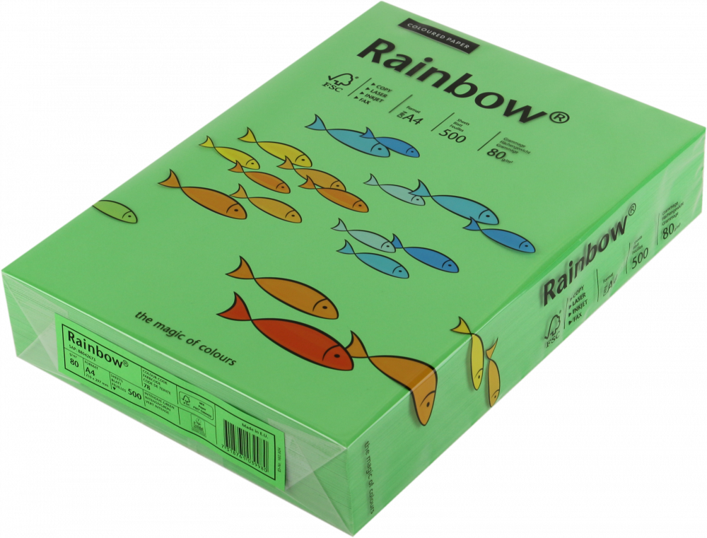 Papier kolorowy Rainbow, A4, 80g/m2, 500 arkuszy, ciemny zielony (R78)